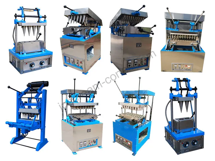 Máquina semiautomática de cone de bolo com diferentes modelos