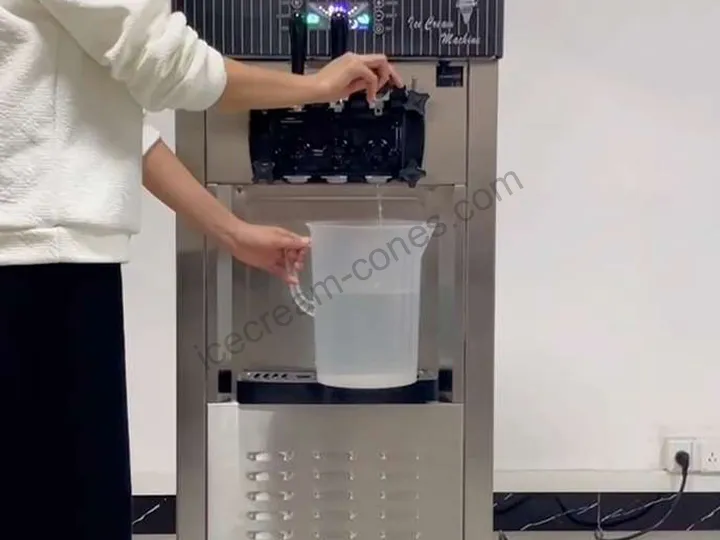 Cleaning the soft serve ice cream machine